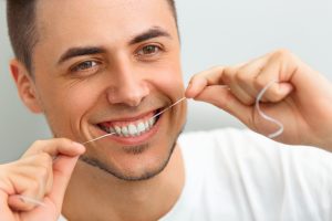 flossing teeth